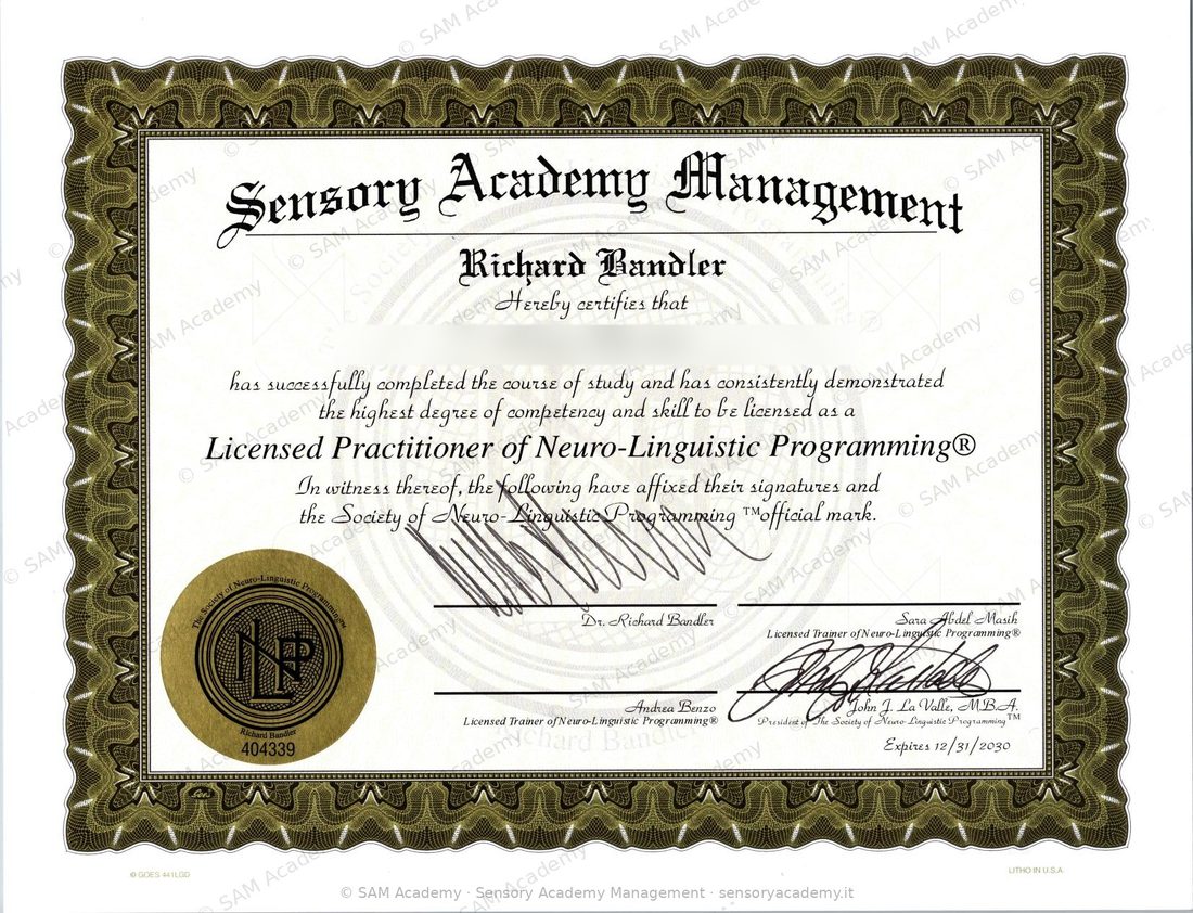 Certificazione Society of NLP — Richard Bandler